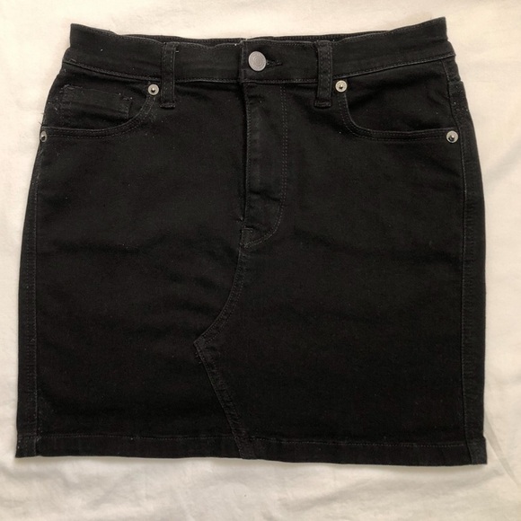 We The Free Free People Black Denim Stretch 5 Pocket Mini Skirt Size 26 - Picture 5 of 9
